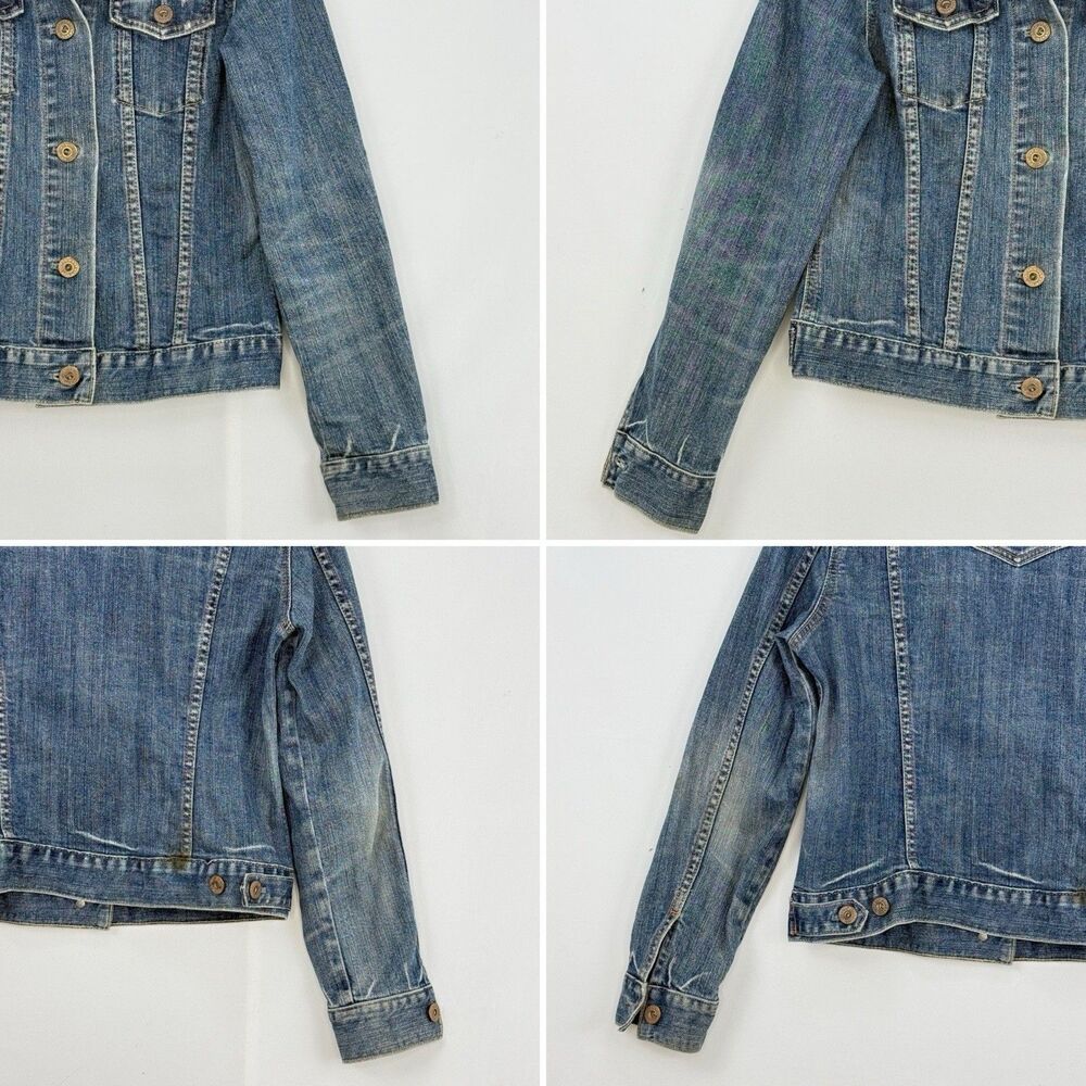 Gap Womens Stretch Denim Jean Jacket Y2K Size Small Vintage Trucker - Picture 9 of 16